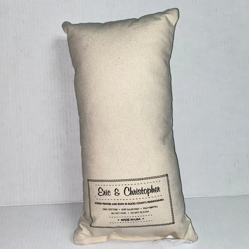 Eric & Christopher Penguin Small Cotton Canvas Pillow 15